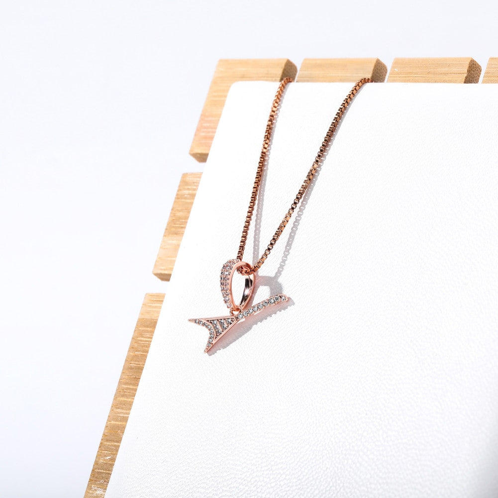 White Rose Gold Silver 925 Sterling Silver 80's Rocker Guitar Street Rock Micro Pendant Chain Necklace