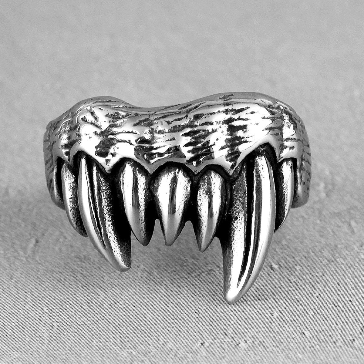 Beast Monster Teeth | No Fade Stainless Steel Men's Biker Style Street Wear Rings
