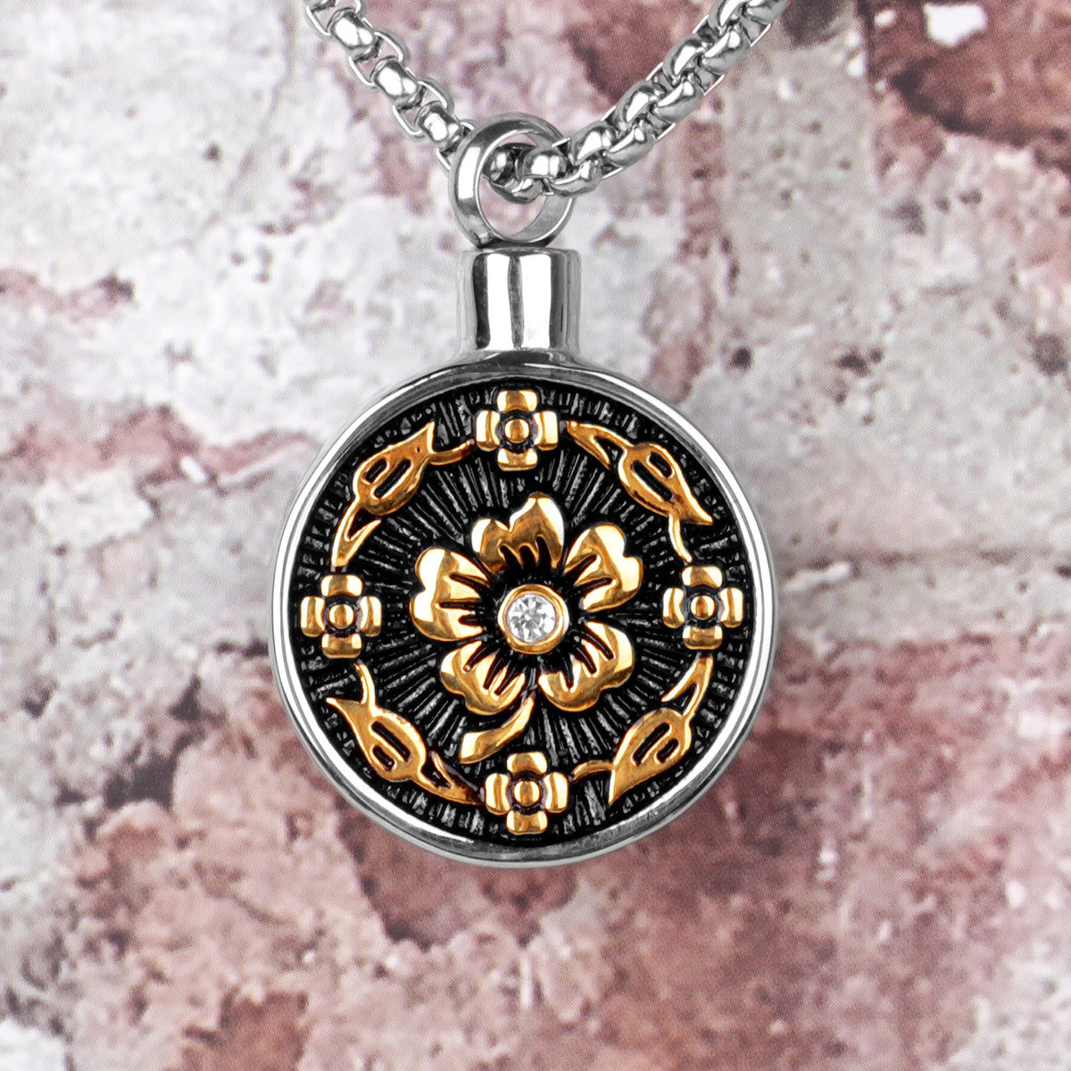 Rose Perfume Bottle Ashes Keep Sake No Fade Stainless Steel Pendant Necklaces