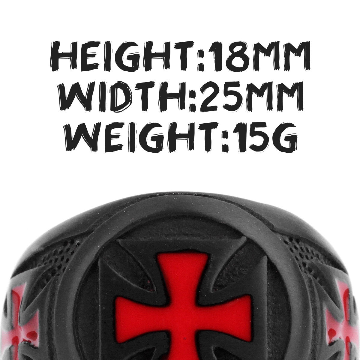 Templar Red Cross | 316L Black Stainless Steel Men's Rings Spiritual Protection Ring
