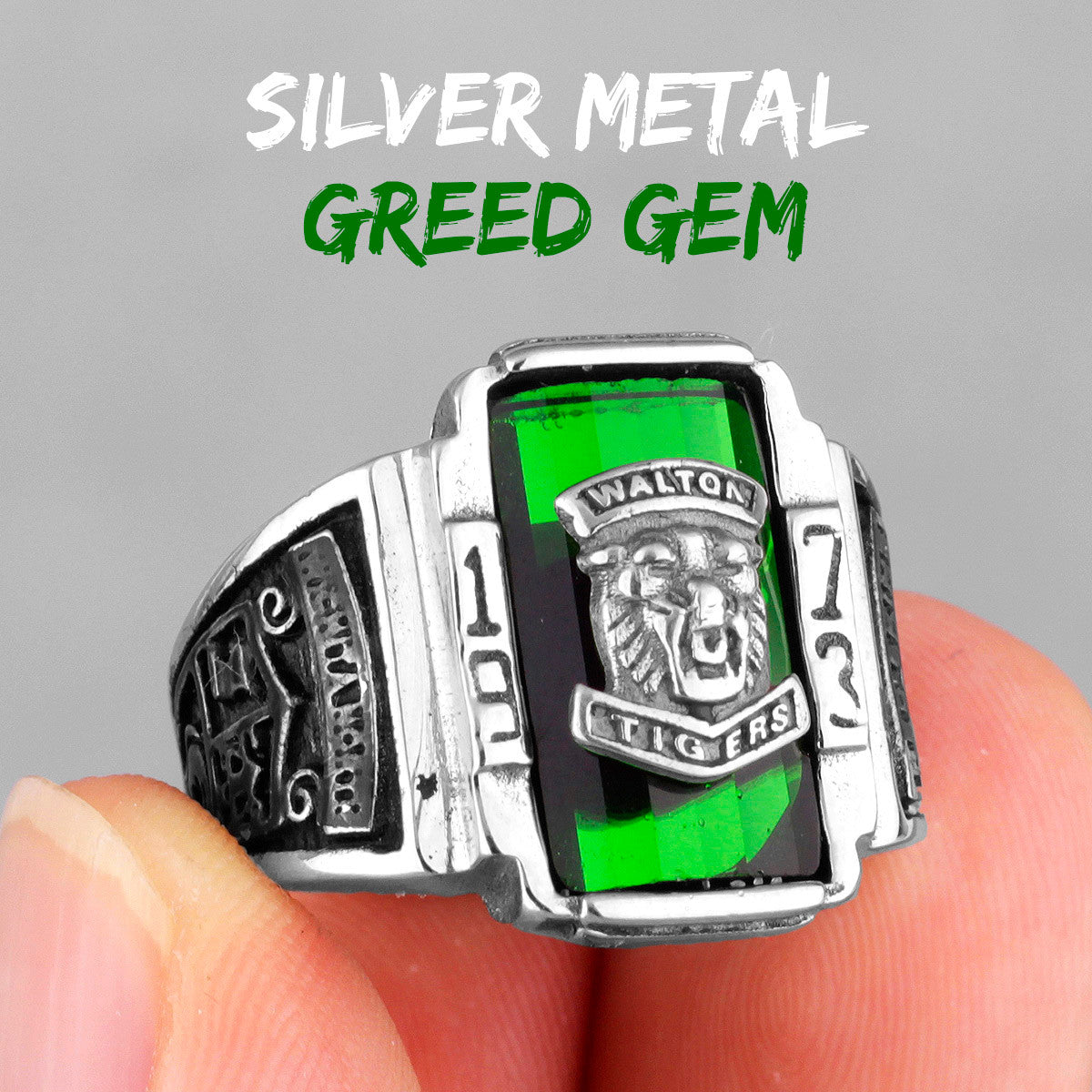 1973 Walton Tiger |14k Gold Over No Fade Stainless Steel CZ Luxury Men's Rings