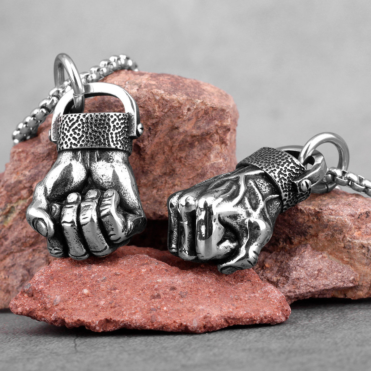 Angry Fist | Mens Street Wear Hip Hop No Fade Stainless Steel Fist Pendant