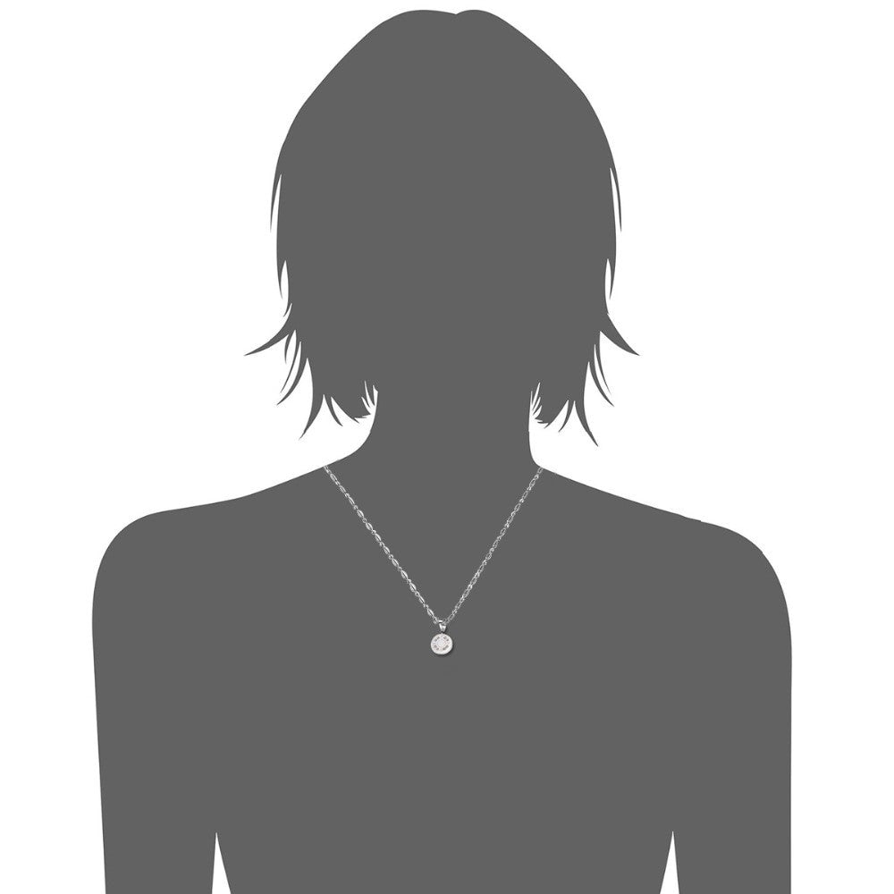 Couples Lovers No Fade Stainless Steel Eternal Love Compass Bling Bling Pendant Chain Necklace