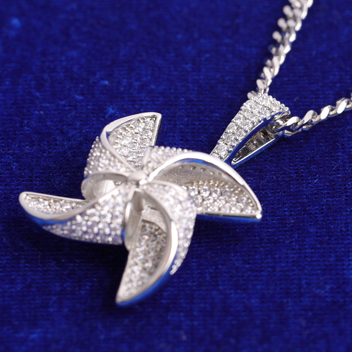 The Pinwheel | Spinning Prong Set VVS Diamond CZ Iced Hip Hop Pendant