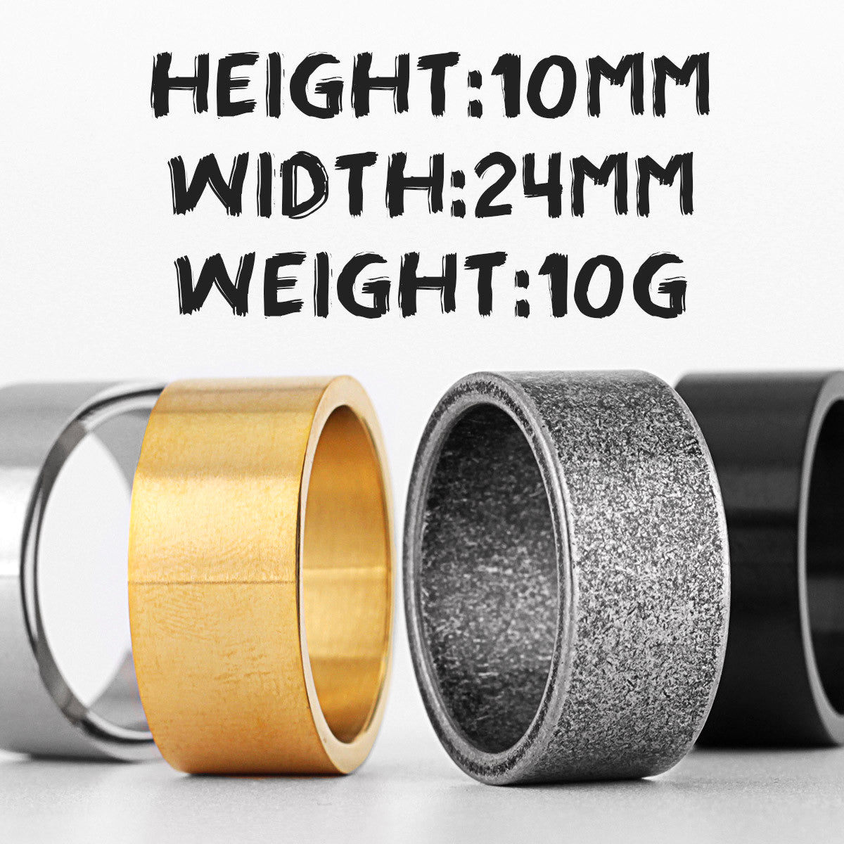 Bold Round | 316L No Fade Stainless Steel Classic Vintage Round Mens Ring