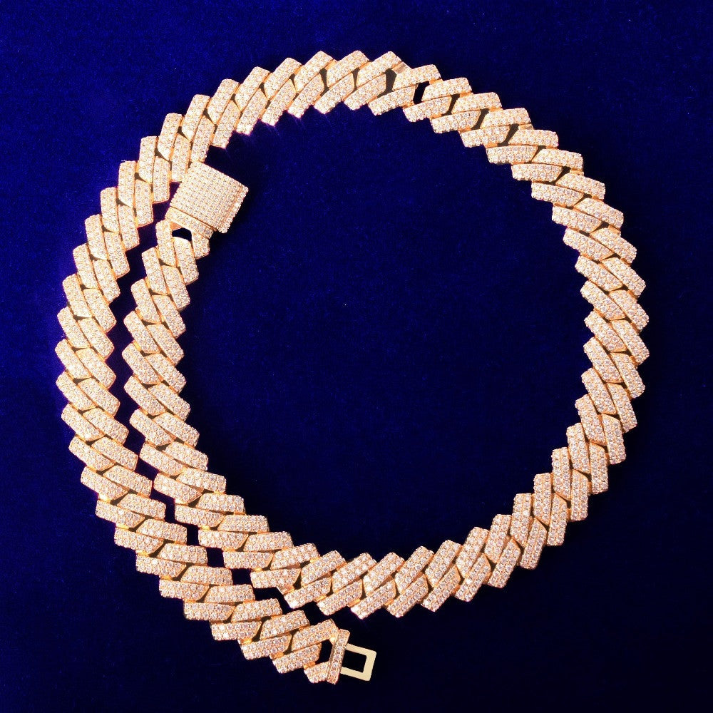 Solid 14mm Close Cut Tight Neck 24k Gold Miami Cuban Link Chain Necklace