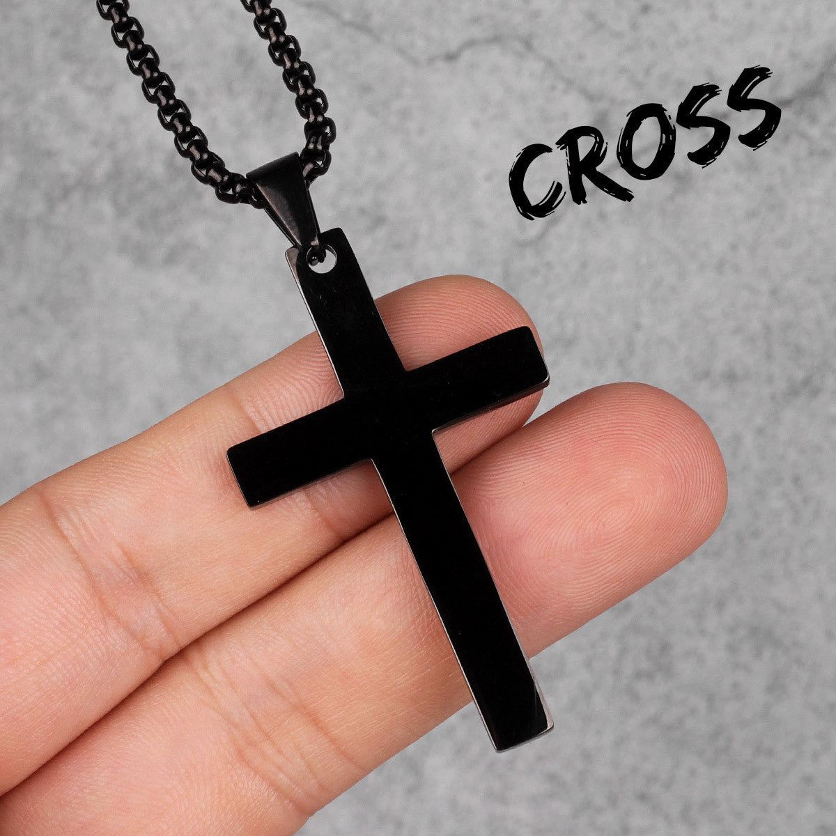 Escape The Flames | Simple Style 316L Stainless Steel Spiritual Cross Pendant