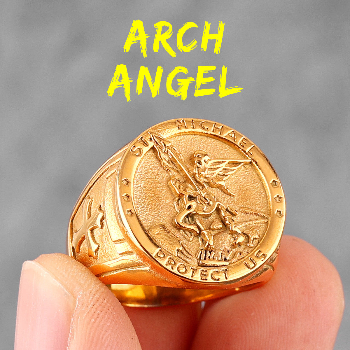 Archangel | 316L No Fade Stainless Steel Saint Michael Protect Us Rings