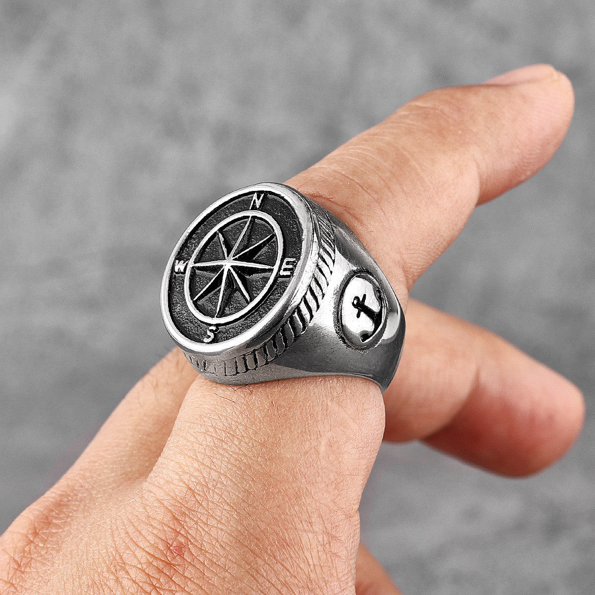 The Navigator Compass | 316L Stainless Steel Adventurer Traveler Street Wear Compass Ring