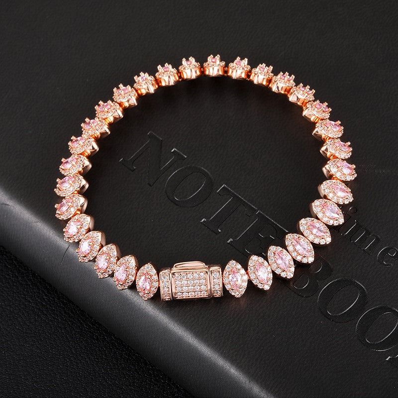 Flooded Ice Horse Eye 8mm AAA True Micro Pave Stone Bracelet