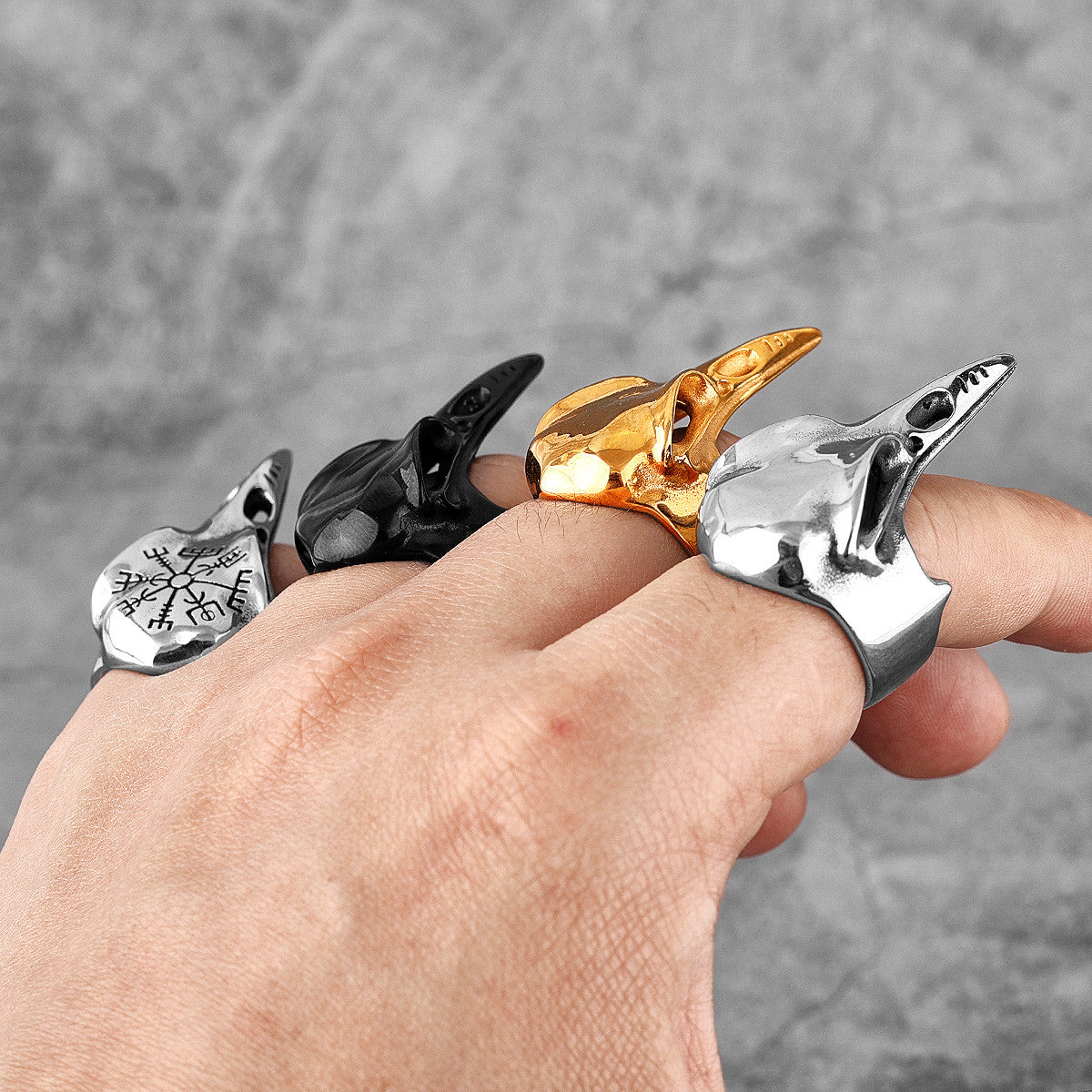 Crow Skull | No Fade Stainless Steel Gold Silver Black Street Wear Men's Designer Rings