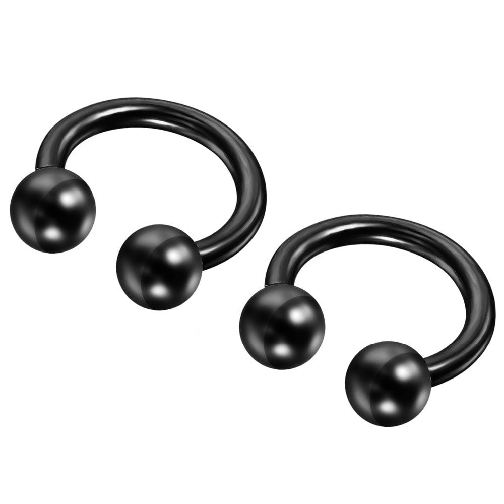 14k Gold Silver Black Over Solid Stainless Steel Bull Septum Nose Ring