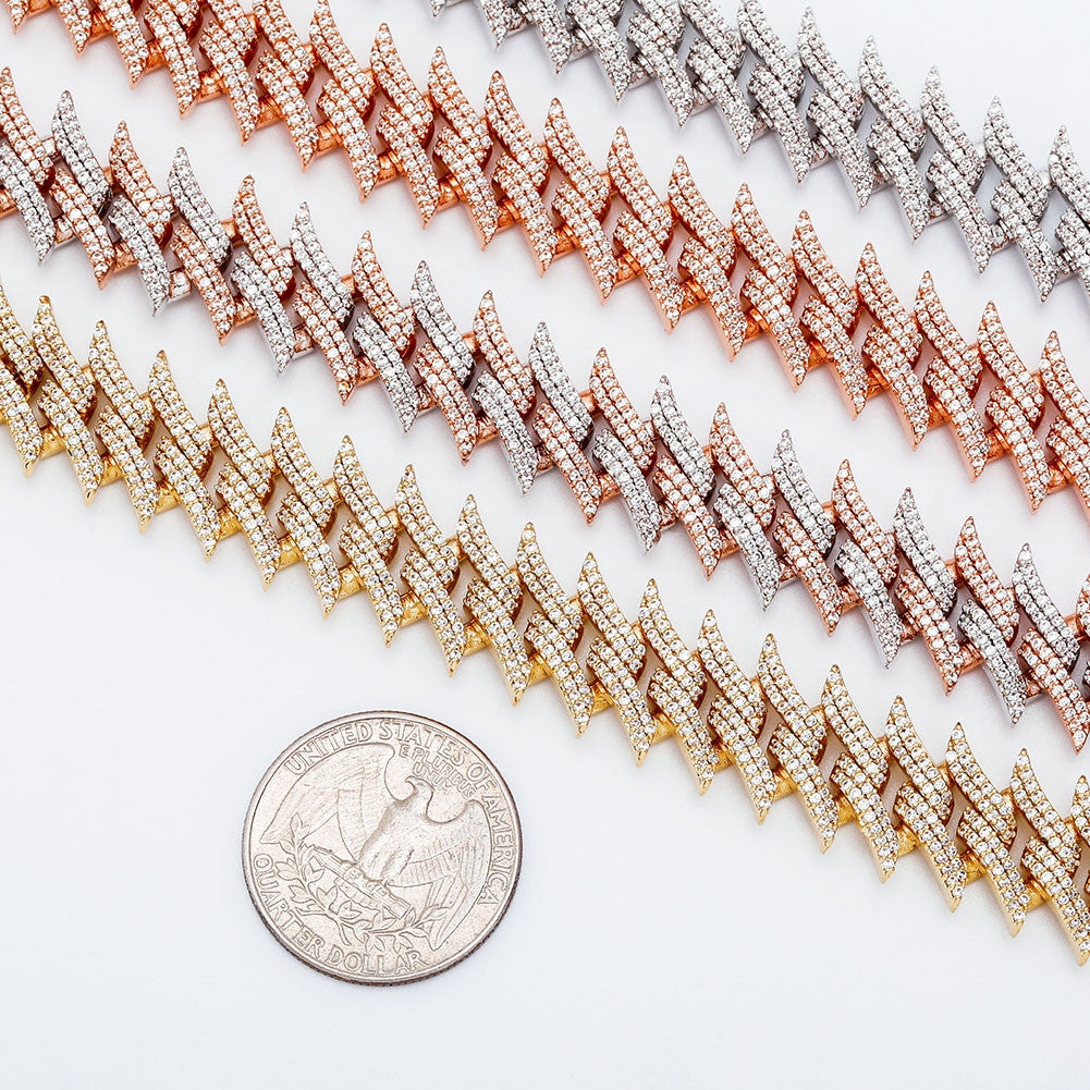 15mm Miami Cuban Link Crown Of Thorns Hip Hop Street Wear Bracelets