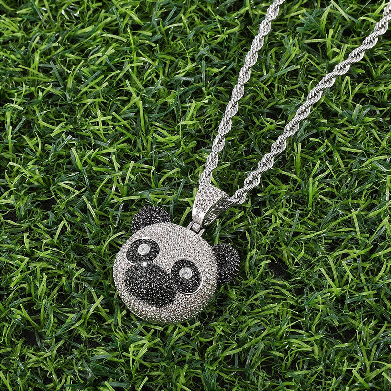 Panda | VVS Diamond CZ Panda Bear Bling Pendant Chain Necklace