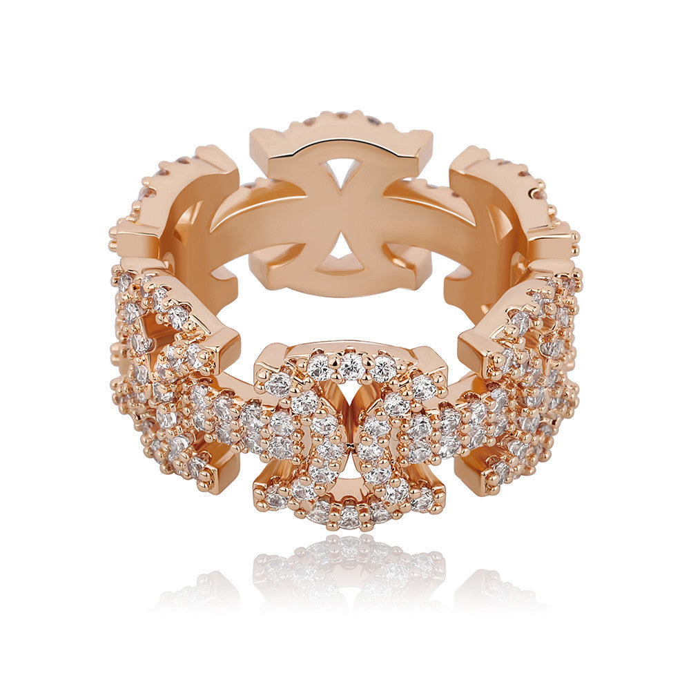 Iron Sharpens Iron | Double Axe Head VVS Diamond CZ Iced Blinged Out Rings