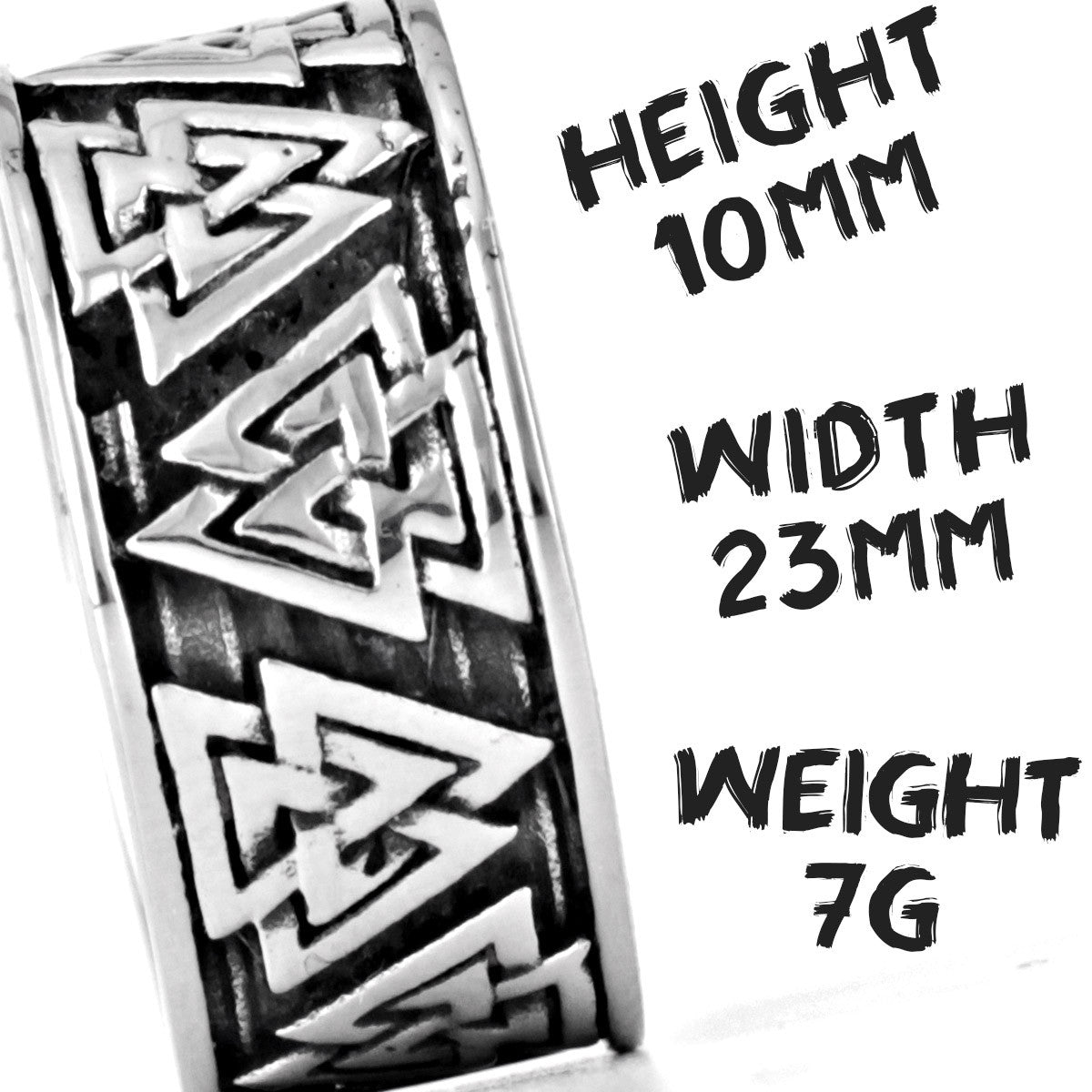 Odin's Triangle | Mens 316L Stainless Steel Viking Symbol Mythology Street Wear Rings