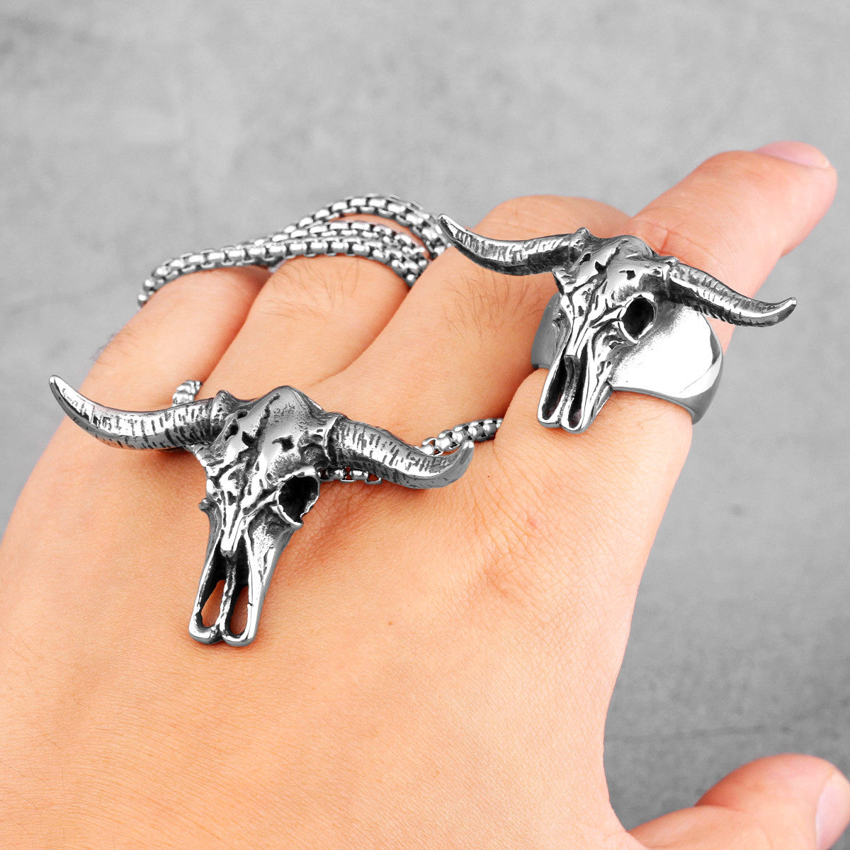 The Bull | 316L No Fade Stainless Steel Skull Street Style Symbolic Pendant