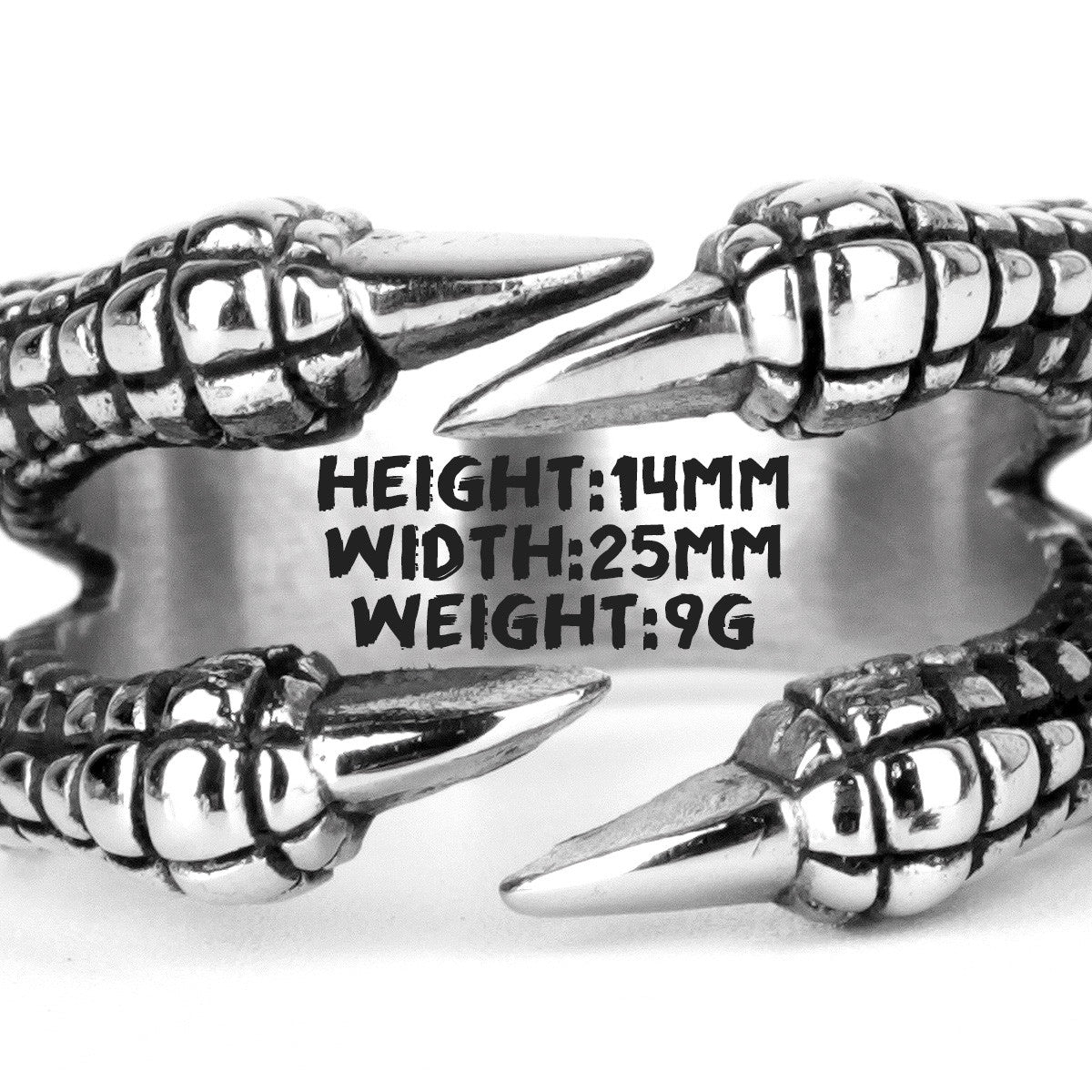 316L Dragon Claw Hand Bone No Fade Stainless Steel Street Wear Mens Fashion Rings
