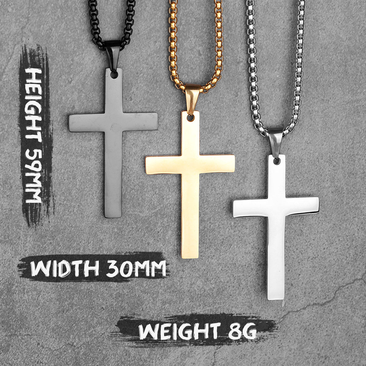 Escape The Flames | Simple Style 316L Stainless Steel Spiritual Cross Pendant
