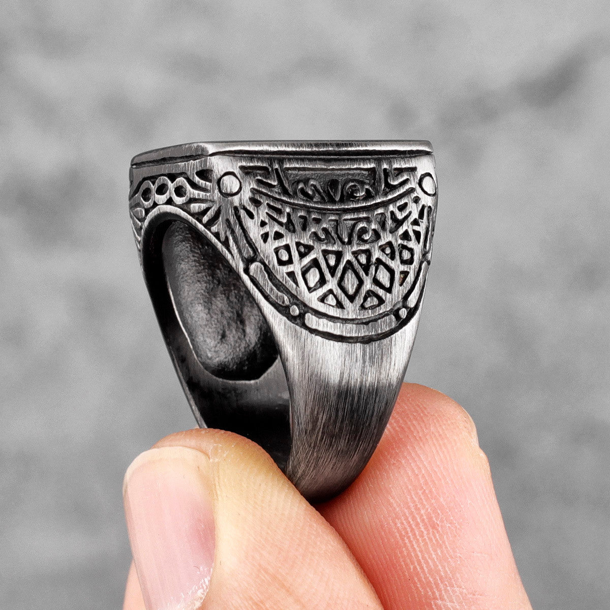Retro Black | 316L Brushed Vintage No Fade Stainless Steel Street Stylish Ring