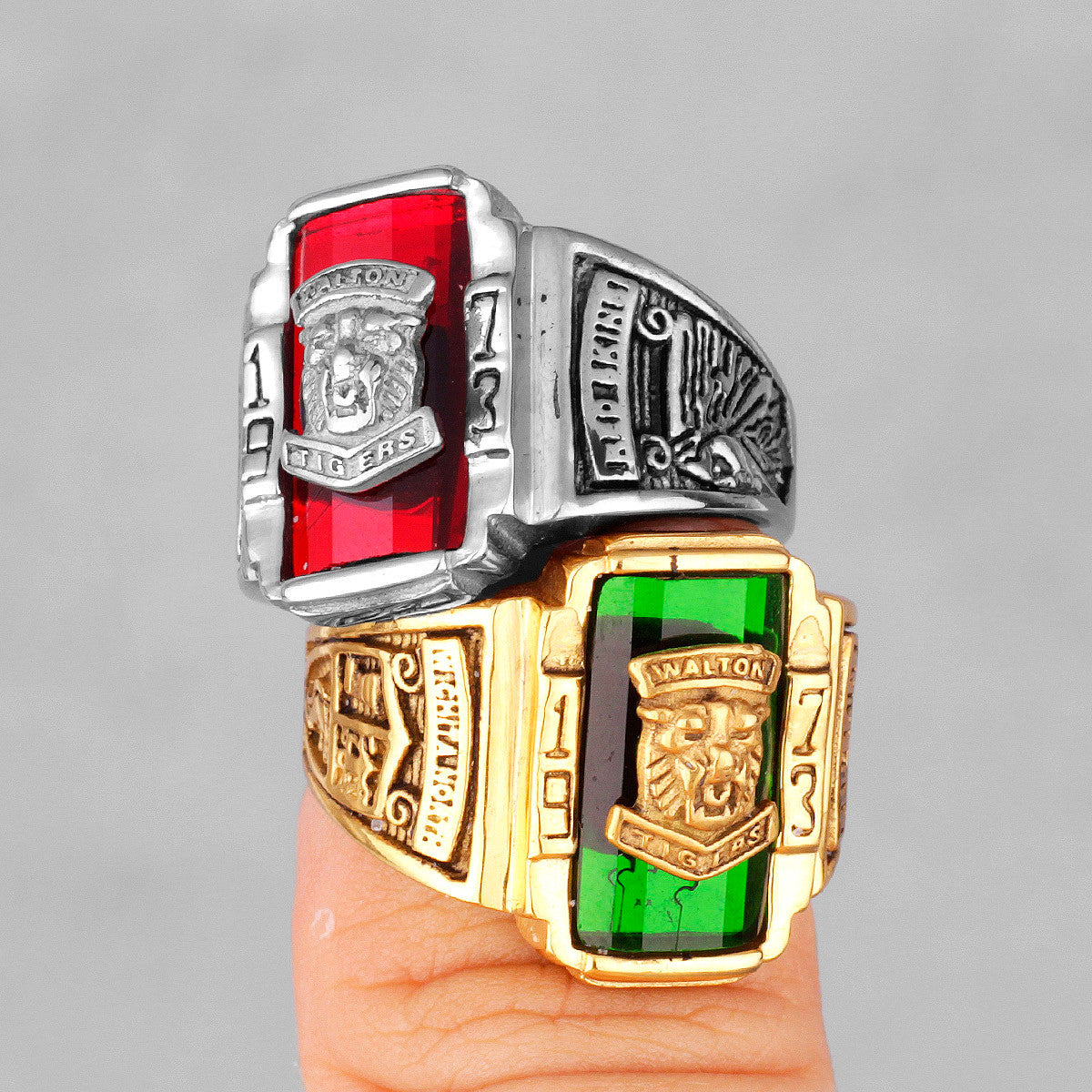 1973 Walton Tiger |14k Gold Over No Fade Stainless Steel CZ Luxury Men's Rings