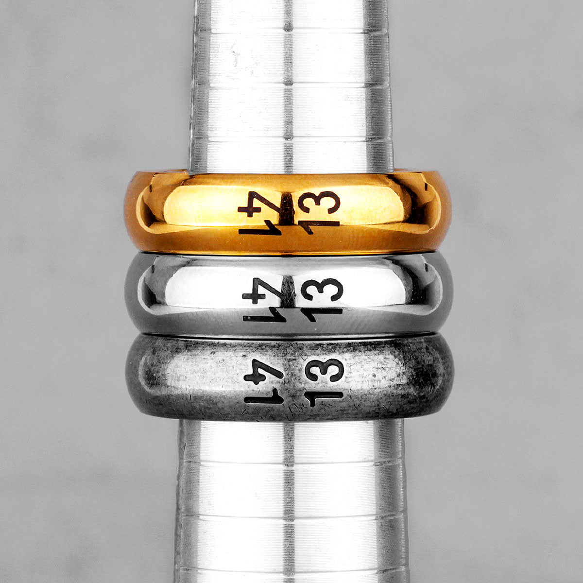 Retro Lovers | 1314 Couples Gold Silver Black No Fade Stainless Steel Rings