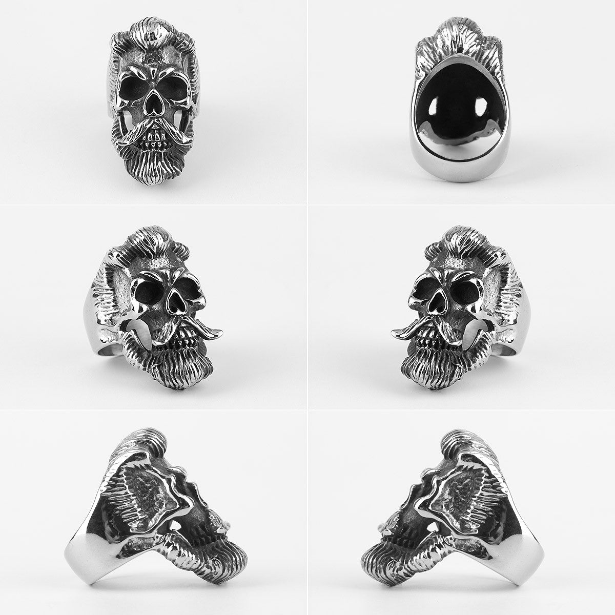 Gentleman Badass | 316L Stainless Steel Skull Head Hip Hop Street Wear Ring