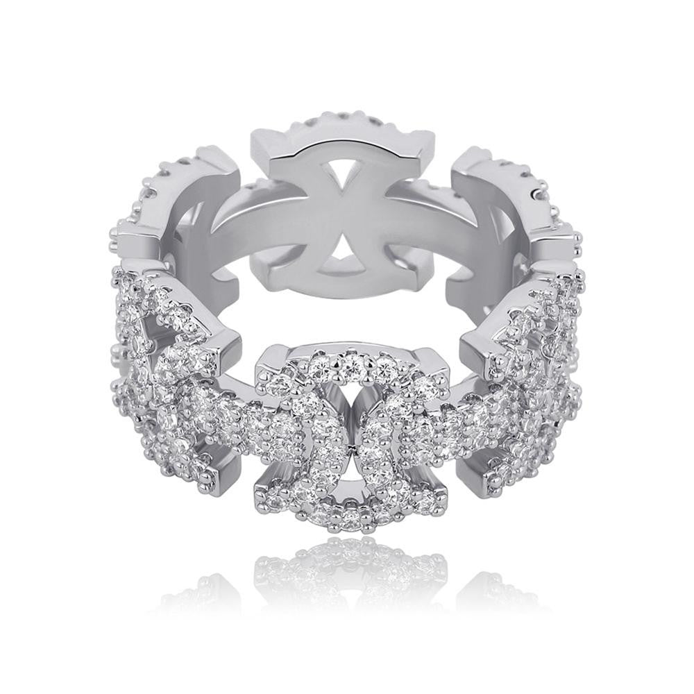 Iron Sharpens Iron | Double Axe Head VVS Diamond CZ Iced Blinged Out Rings