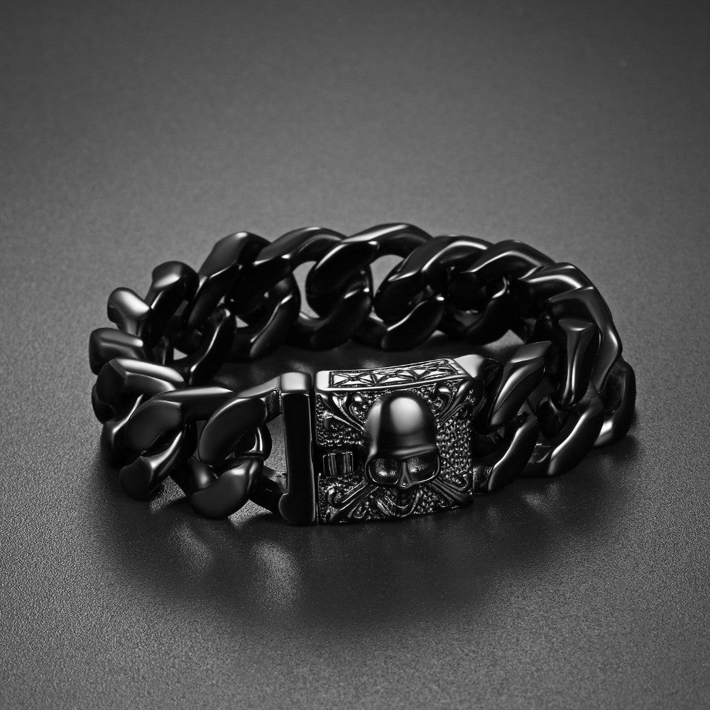 Skull Rocker Miami Cuban Link No Tarnish Stainless Steel Bracelets