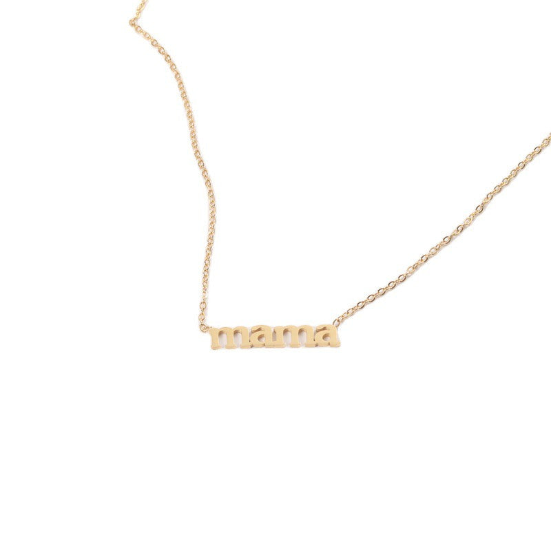 MAMA | 18k Gold No Fade Stainless Steel Mama Mom Tarnish Free Initial Letter Necklace