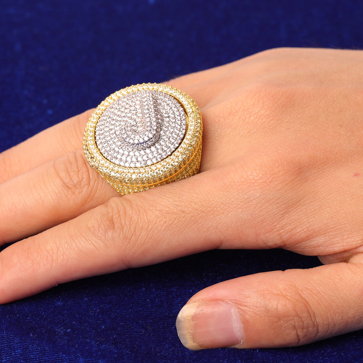 The Head Honcho | VVS Diamond CZ Raised Letter Iced Blinged Out Custom Rings