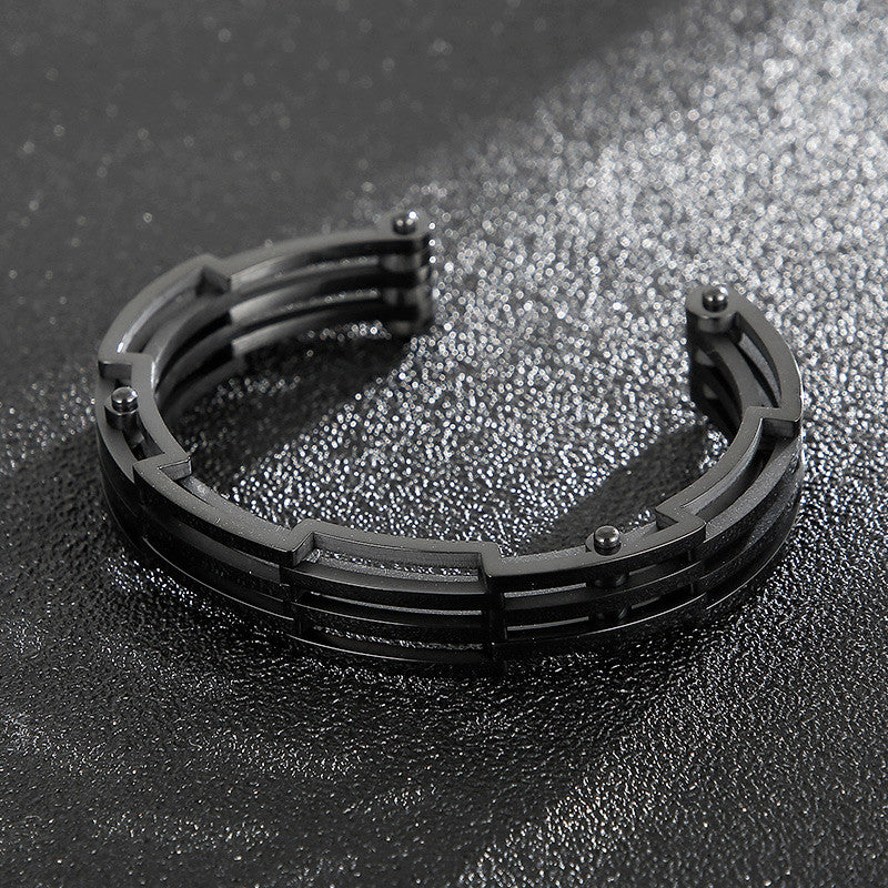 Prestige Steel | Men's Classic Wide Band Stainless Steel Bangle Bracelet