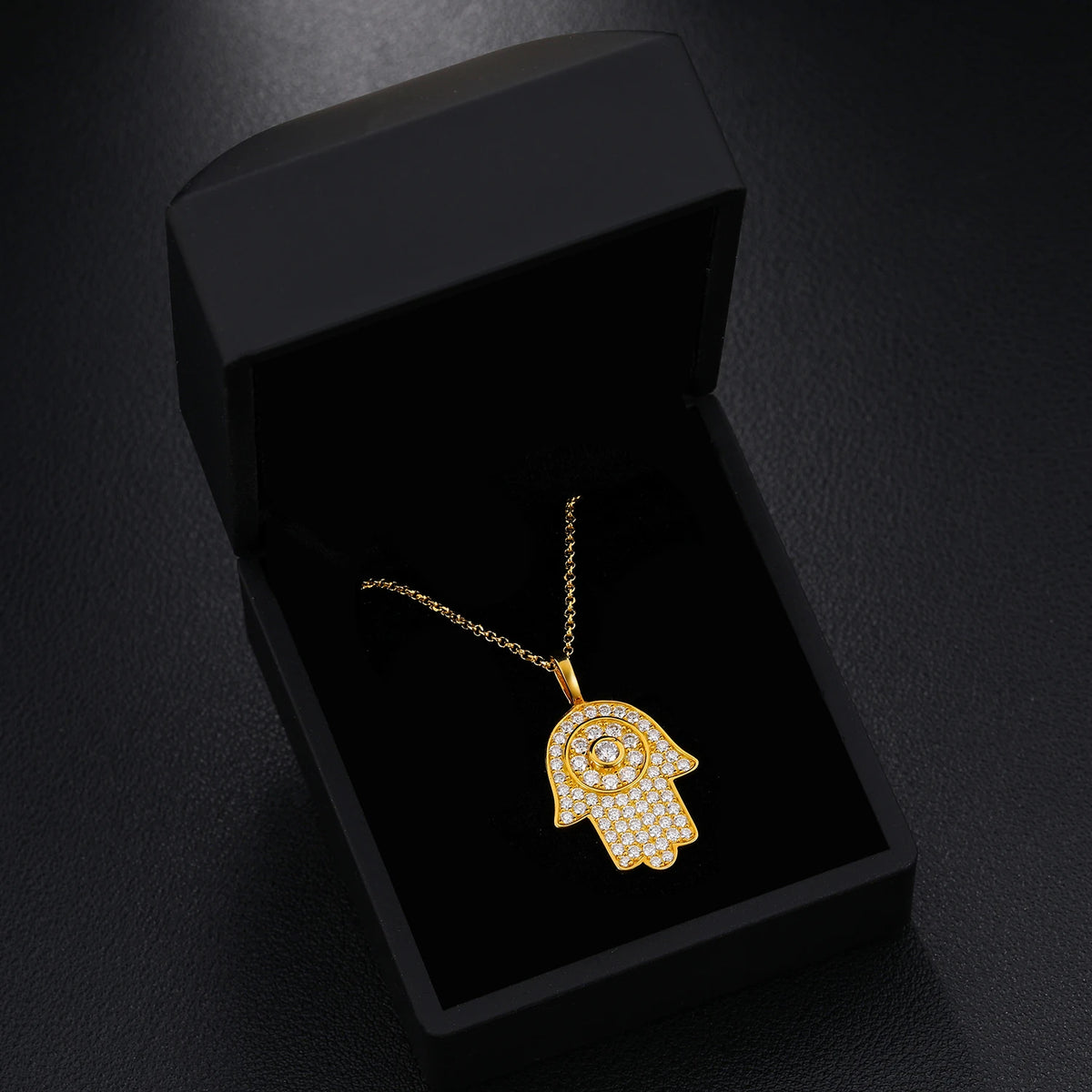 Spiritual Hamsa III | Genuine VVS Moissanite Diamond Hamsa Hand Solid Sterling Silver Hip Hop Chain