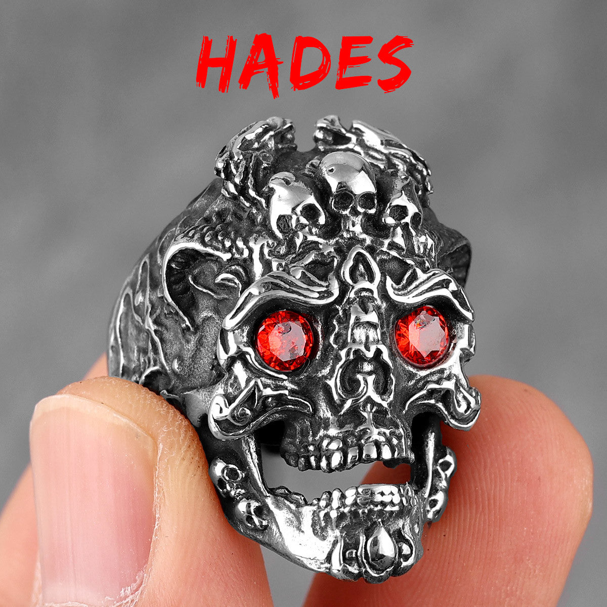 Hades | 316L No Fade Stainless Steel Skull Street Wear Hell Fire Rings