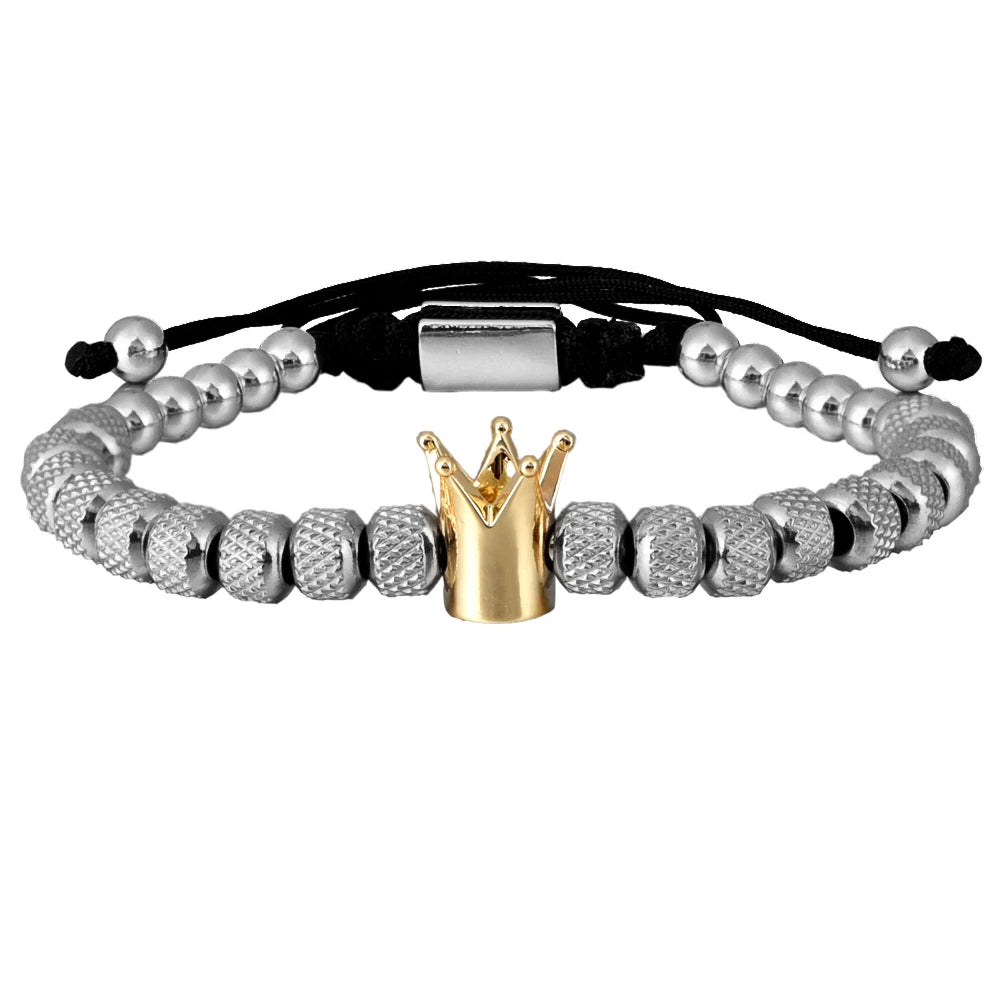 Regal Steel Armlet | Kings Crown No Fade Stainless Steel Luxury Bracelet