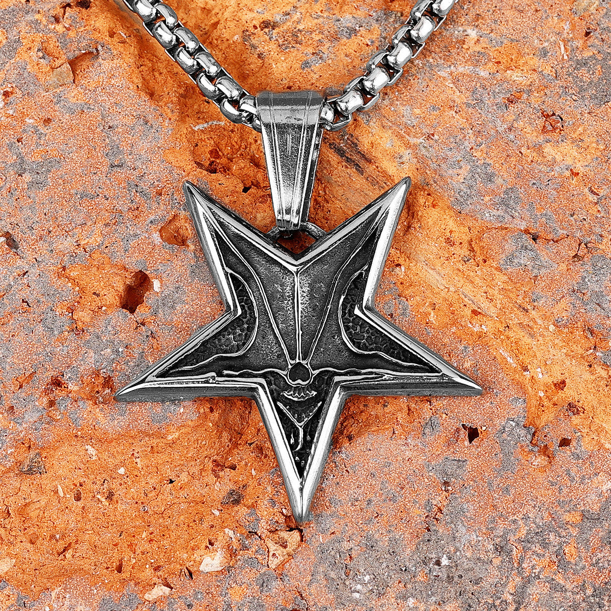 Pentagram | 316L No Fade Stainless Steel Depths Of Evil Pentagram Hip Hop Pendant
