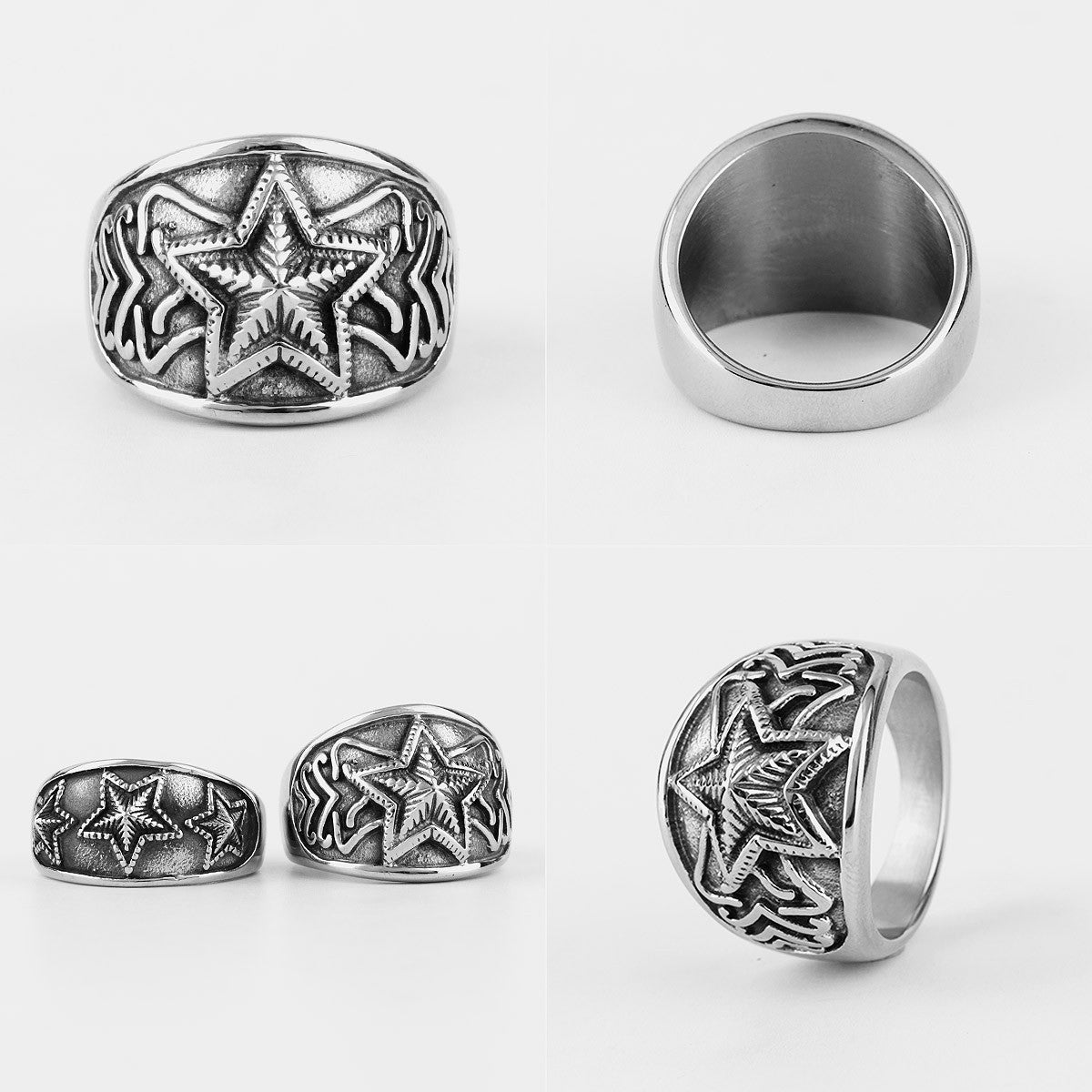 Star Of Stars | 316L No Fade Stainless Steel Unique Personality Street Style Rings