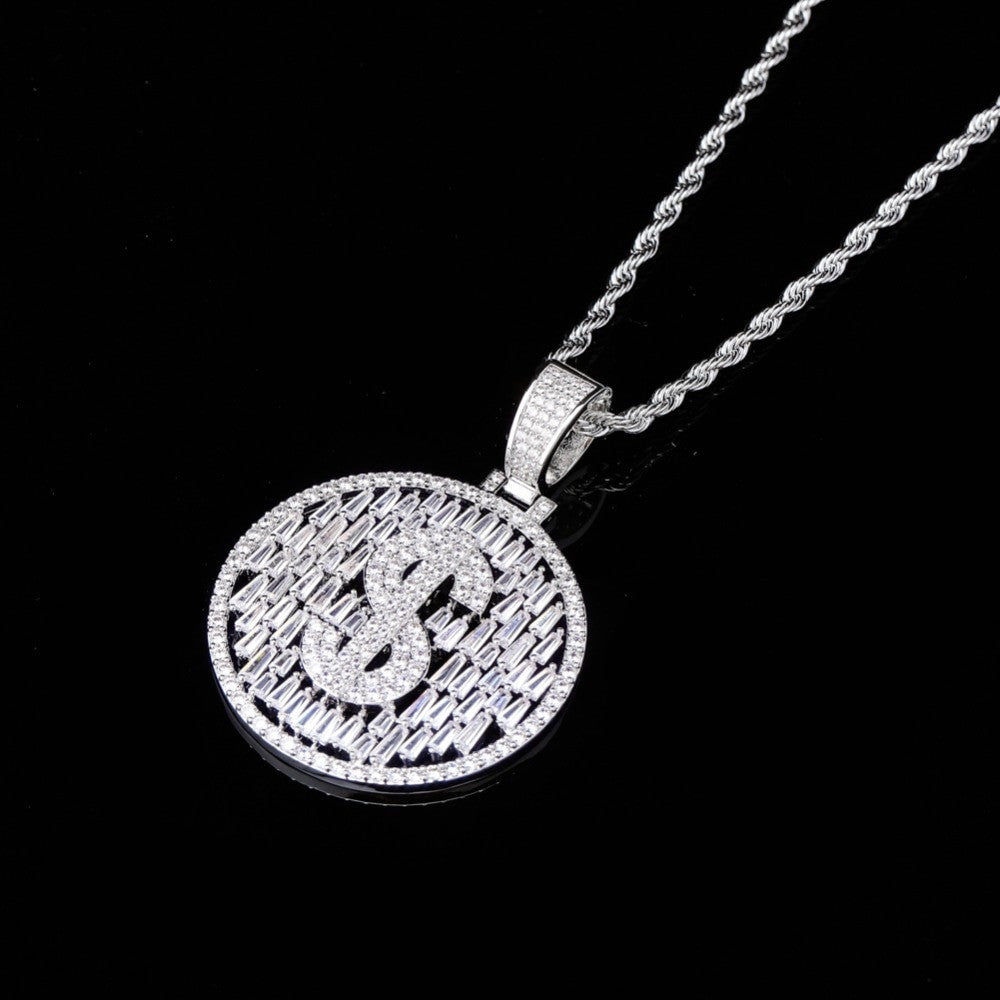 Drip Baguette Big Boy Money Dollar Sign Hip Hop Pendant Chain Necklace