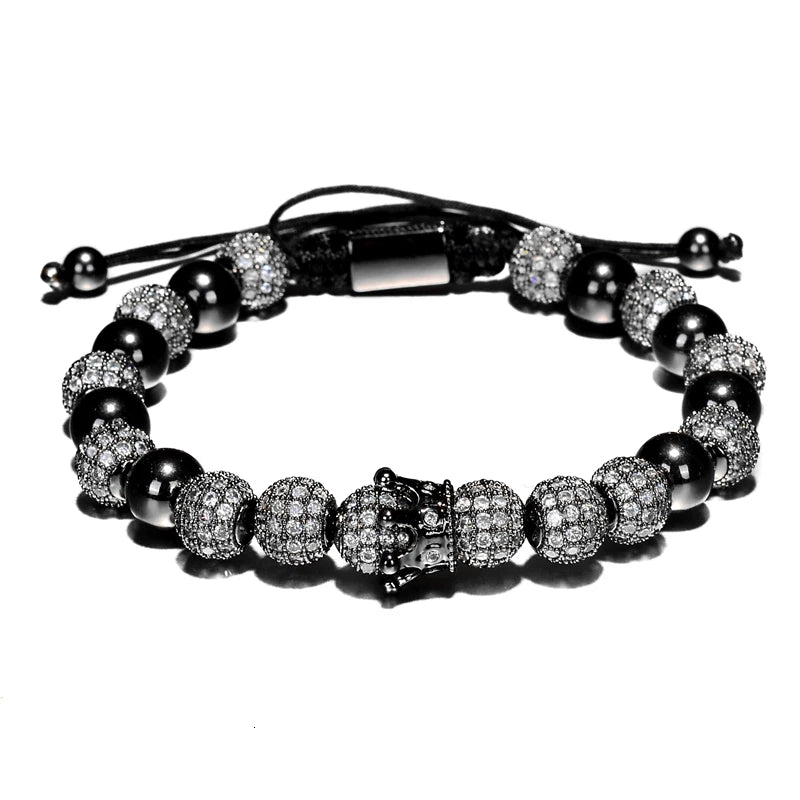 Claim The Throne | Luxury Crown Charm VVS Diamond CZ Iced Blinged Out Bracelet