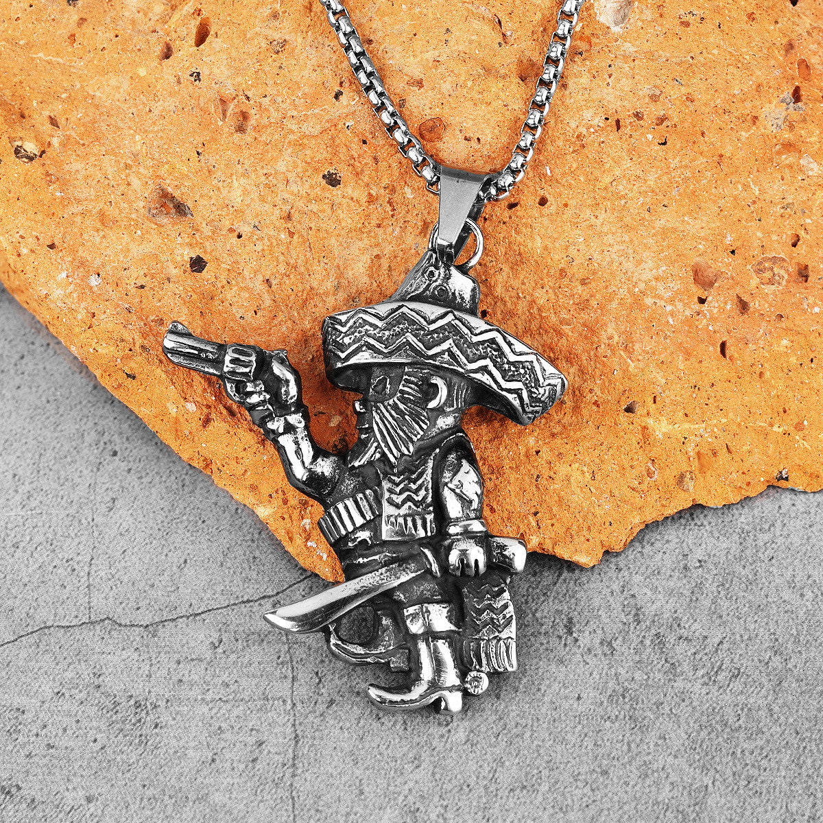 The Amigo | 316L No Fade Stainless Steel Unique Personality Warrior Hip Hop Pendant