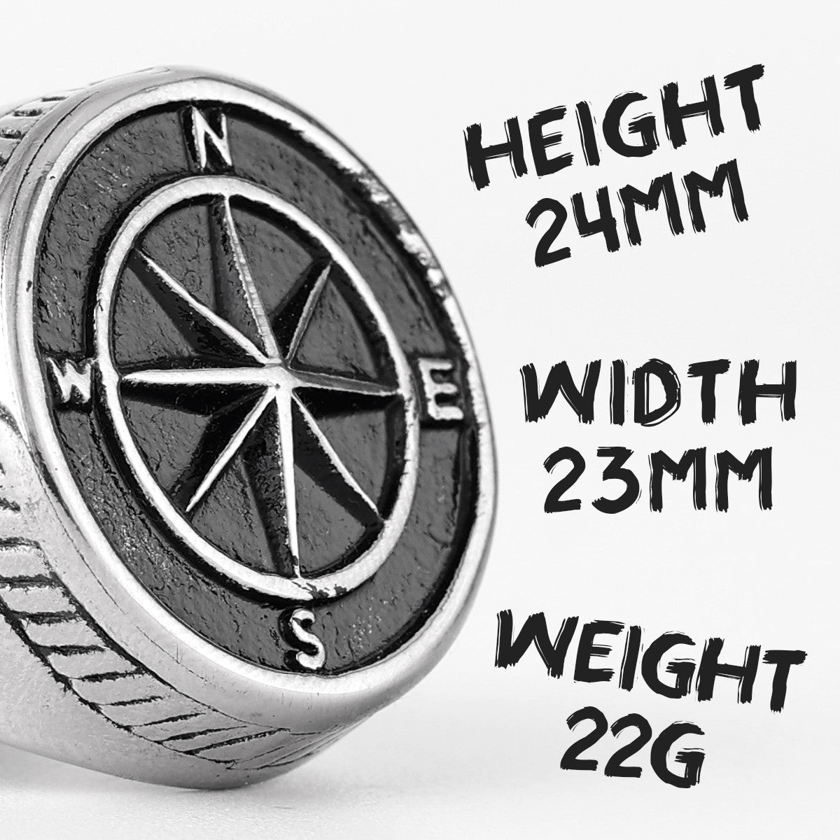 The Navigator Compass | 316L Stainless Steel Adventurer Traveler Street Wear Compass Ring