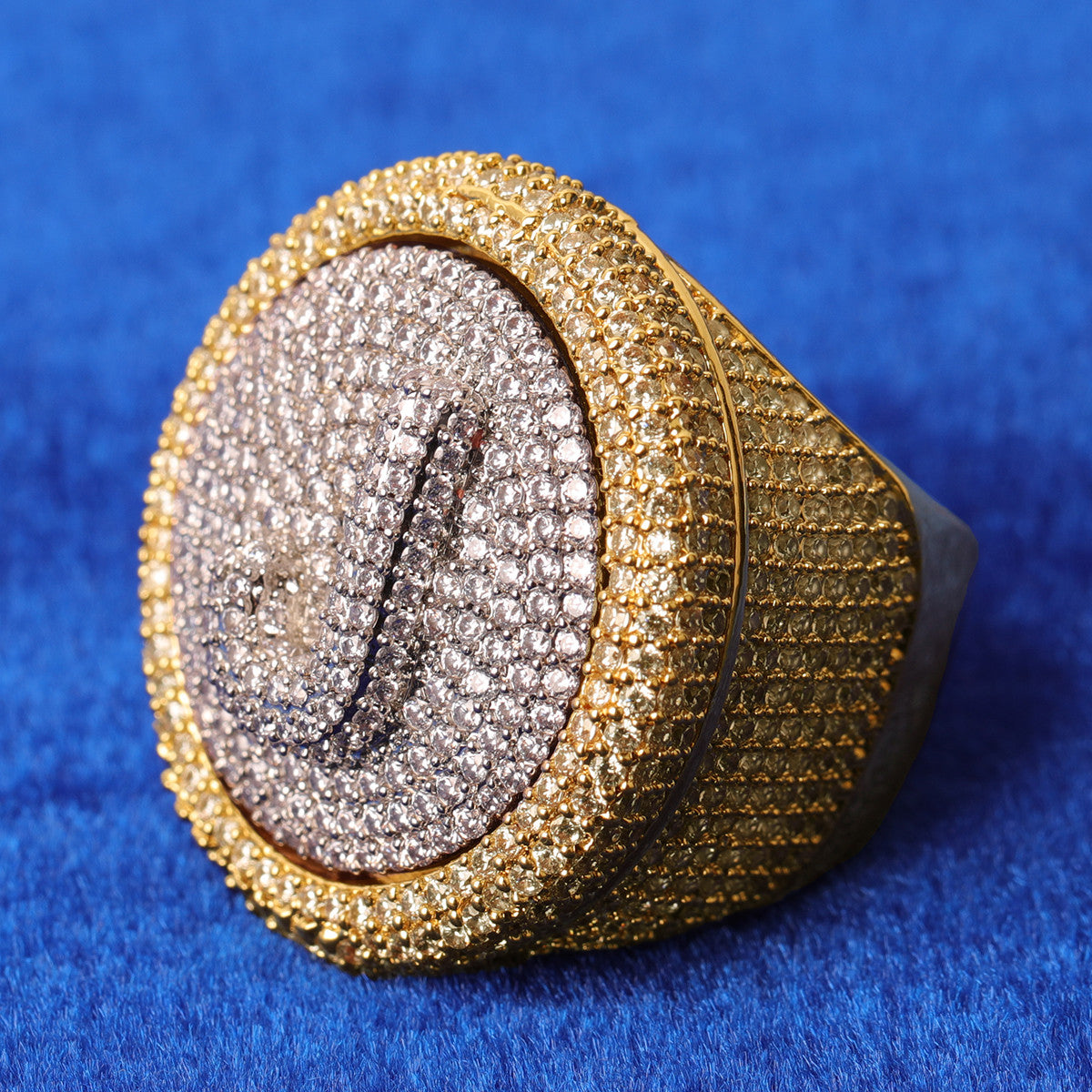 The Head Honcho | VVS Diamond CZ Raised Letter Iced Blinged Out Custom Rings