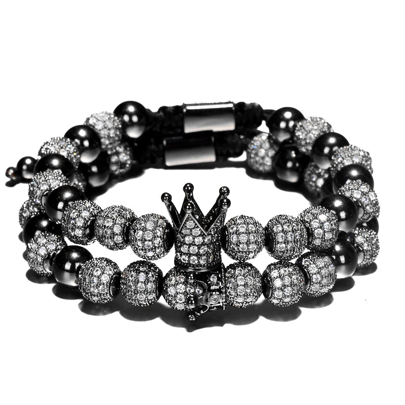 Claim The Throne | Luxury Crown Charm VVS Diamond CZ Iced Blinged Out Bracelet