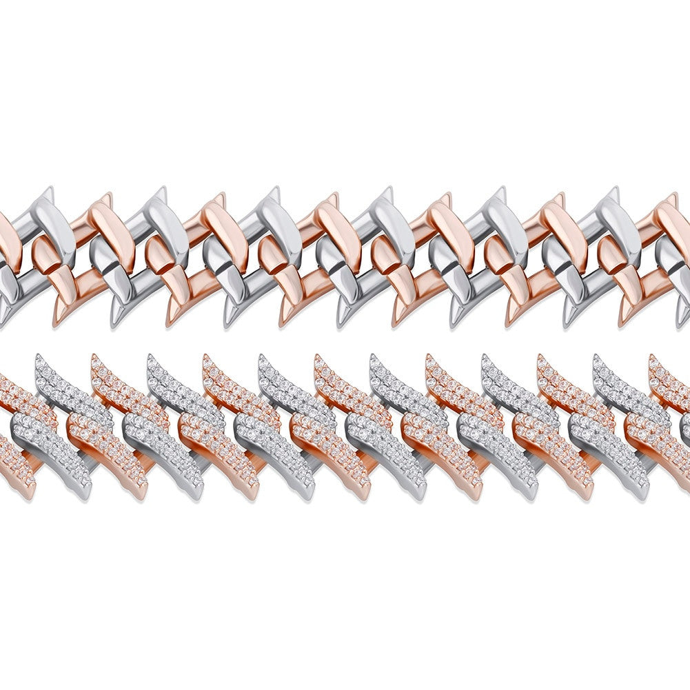 15mm Miami Cuban Link Crown Of Thorns Hip Hop Street Wear Bracelets