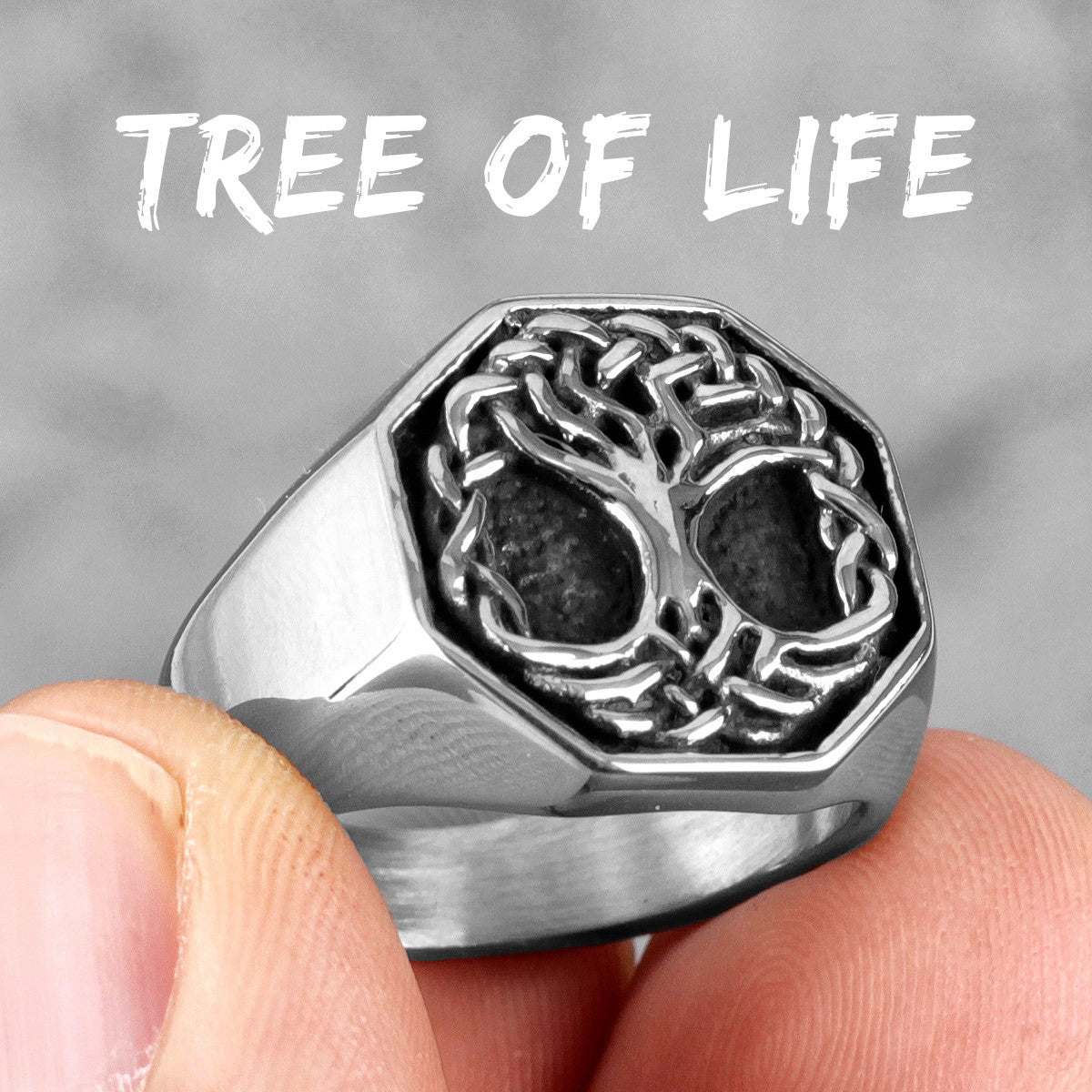 Circle Tree of Life | 14k Gold Over Solid Stainless Steel Unique Spiritual Rings