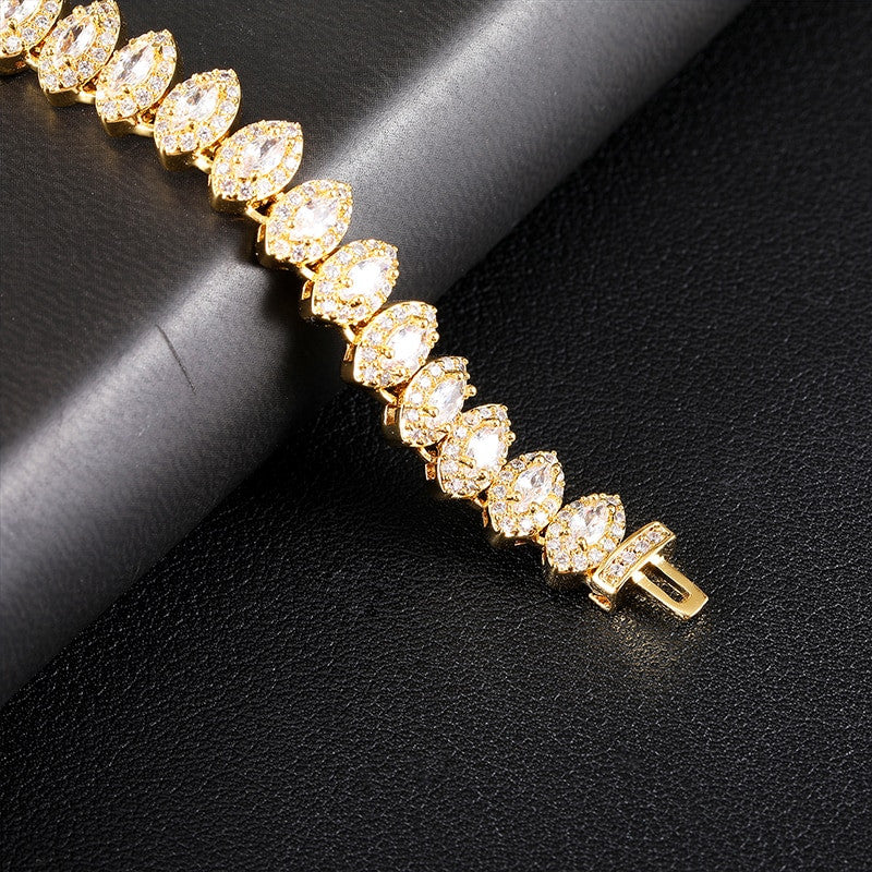 Flooded Ice Horse Eye 8mm AAA True Micro Pave Stone Bling Chain Necklace