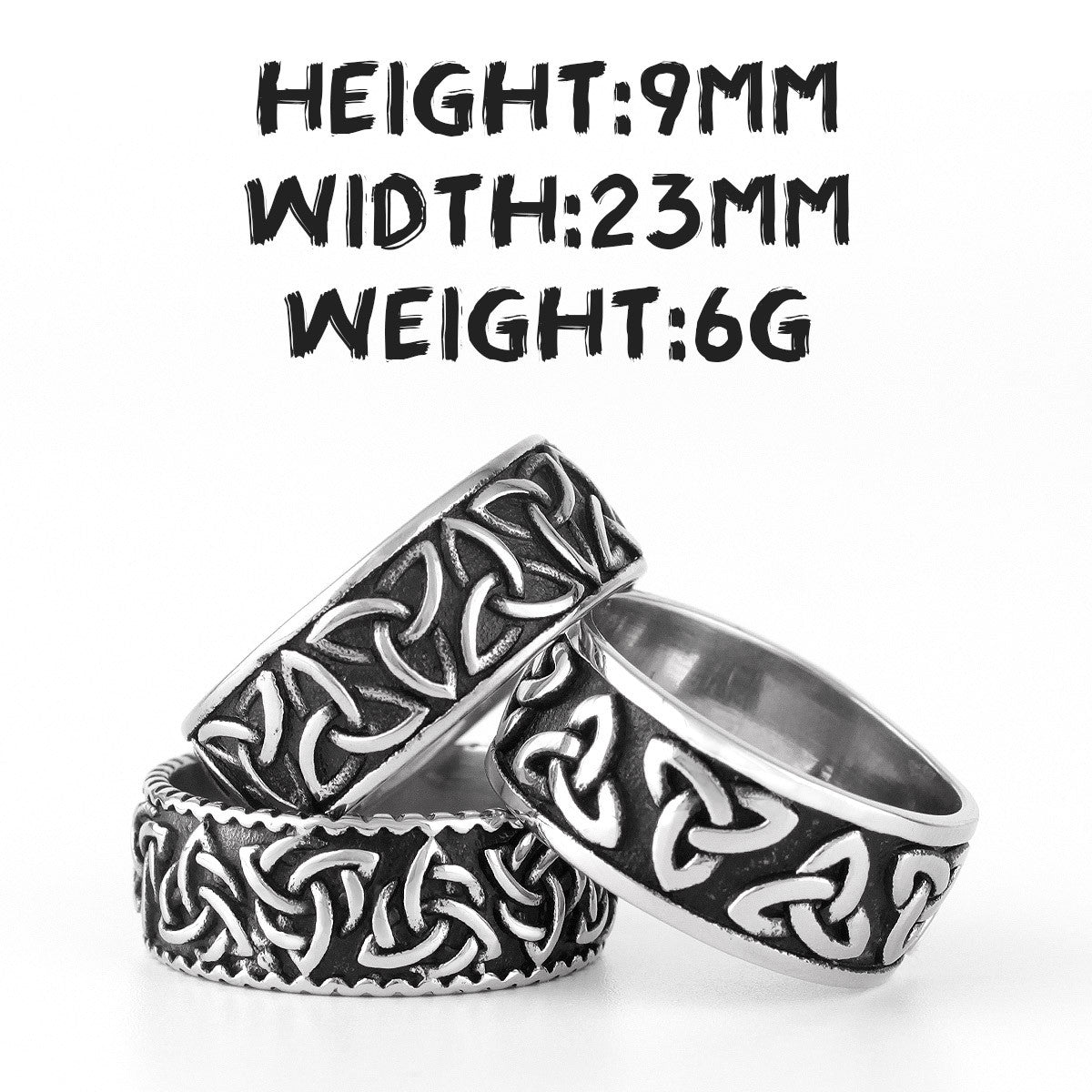 Celtic Knot Collection | No Fade Stainless Steel Weave Intertwined Viking Symbol Rings