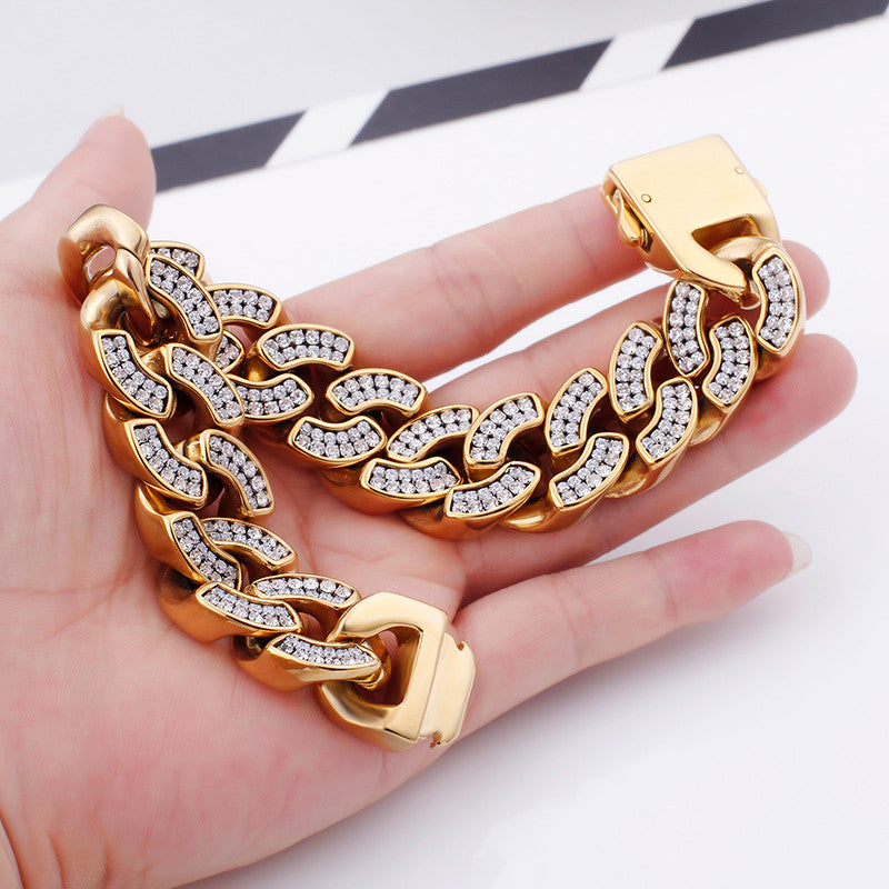 Royal Radiance | No Fade Stainless Steel 18k Gold Plated Royalty Cuban Link Bracelet