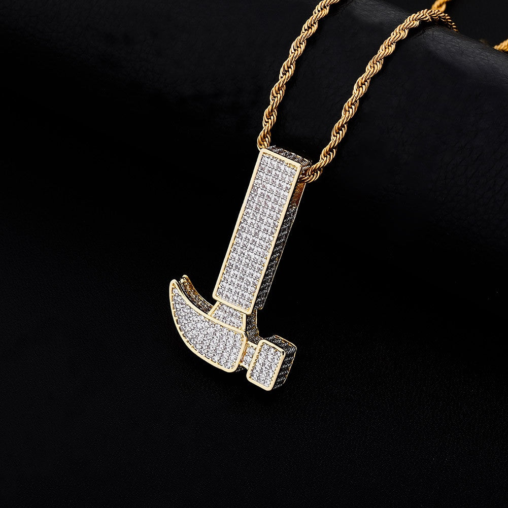 Flooded Ice True AAA+ Micro Pave 14k Gold Bling Hammer Hip Hop Pendant