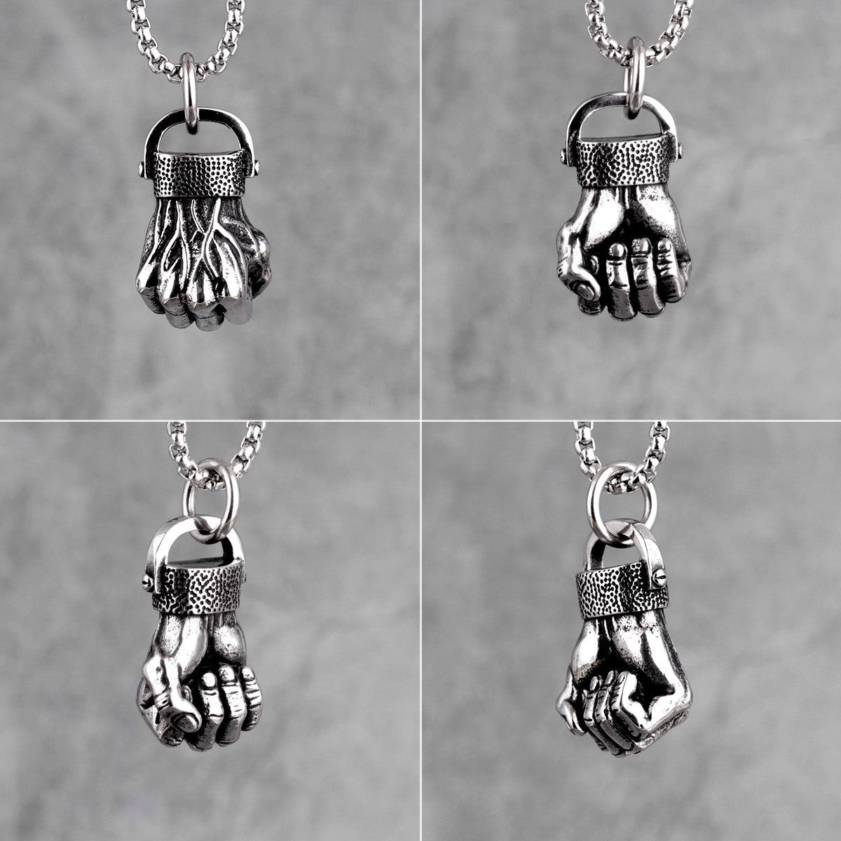 Angry Fist | Mens Street Wear Hip Hop No Fade Stainless Steel Fist Pendant